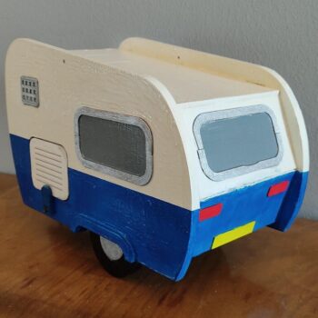 Intra απο ξύλο plywood 3mm-4mm πάχος - Caravan Bird House Δίασταση 40x50 cm Intraeaxys-yon0we27 - Image 4