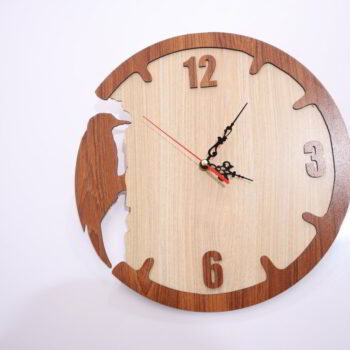 Intra απο ξύλο plywood 3mm-4mm πάχος - Ξύλινο ρολόι τοίχου 3D δρυοκολάπτης Δίασταση 30x30 cm Intraeaxys-p7ymxx67 - Image 5