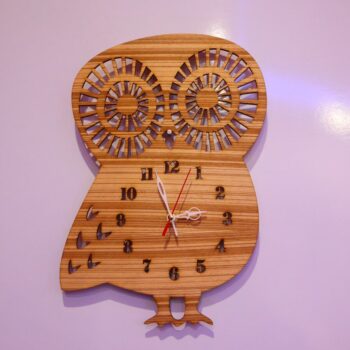 Intra απο ξύλο plywood 3mm-4mm πάχος - Ρολόι κουκουβάγιας Δίασταση 30x30 cm Intraeaxys-ro6yr927 - Image 7