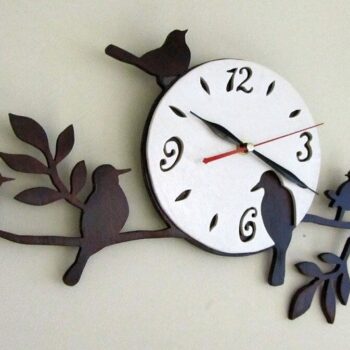 Intra απο ξύλο plywood 3mm-4mm πάχος - Ρολόι τοίχου Birds Μοναδική διακόσμηση Δίασταση 30x30 cm Intraeaxys-d1lvjepo - Image 1