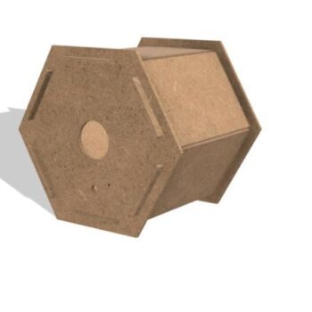 Intra απο ξύλο plywood 3mm-4mm πάχος - Hexagon Bird House Δίασταση 40x50 cm Intraeaxys-ro6dy4m7 - Image 1