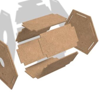 Intra απο ξύλο plywood 3mm-4mm πάχος - Hexagon Bird House Δίασταση 40x50 cm Intraeaxys-ro6dy4m7 - Image 3