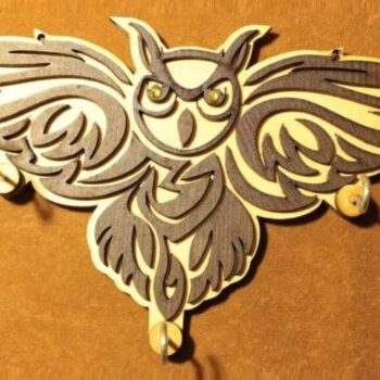 Intra απο ξύλο plywood 3mm-4mm πάχος - Κλειδαριά Night Owl Δίασταση 30x30 cm Intraeaxys-yon09627 - Image 1