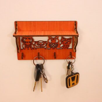 Intra απο ξύλο plywood 3mm-4mm πάχος - Owl Decor Επιτοίχια Κλειδιά Organizer Με Κόντρα πλακέ Ράφι 4mm Δίασταση 30x30 cm Intraeaxys-eo0qpy01 - Image 7