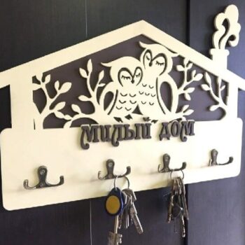 Intra απο ξύλο plywood 3mm-4mm πάχος - Κρεμάστρα τοίχου Owls Δίασταση 30x30 cm Intraeaxys-yon0qj27 - Image 1