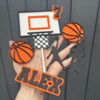 Intra απο ξύλο plywood 3mm-4mm πάχος - Basketball Cake Topper Μπάσκετ Διακόσμηση πάρτι Δίασταση 30x30 cm Intraeaxys-6o3kk6r1 - Image 1
