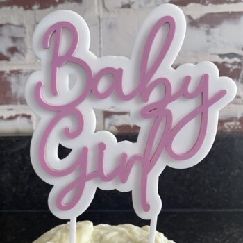 Intra απο ξύλο plywood 3mm-4mm πάχος - Baby Girl Cake Topper Δίασταση 30x30 cm Intraeaxys-6o3kk331 - Image 1