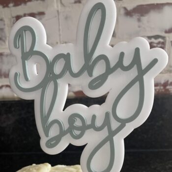 Intra απο ξύλο plywood 3mm-4mm πάχος - Baby Boy Cake Topper Δίασταση 30x30 cm Intraeaxys-67wqq427 - Image 1