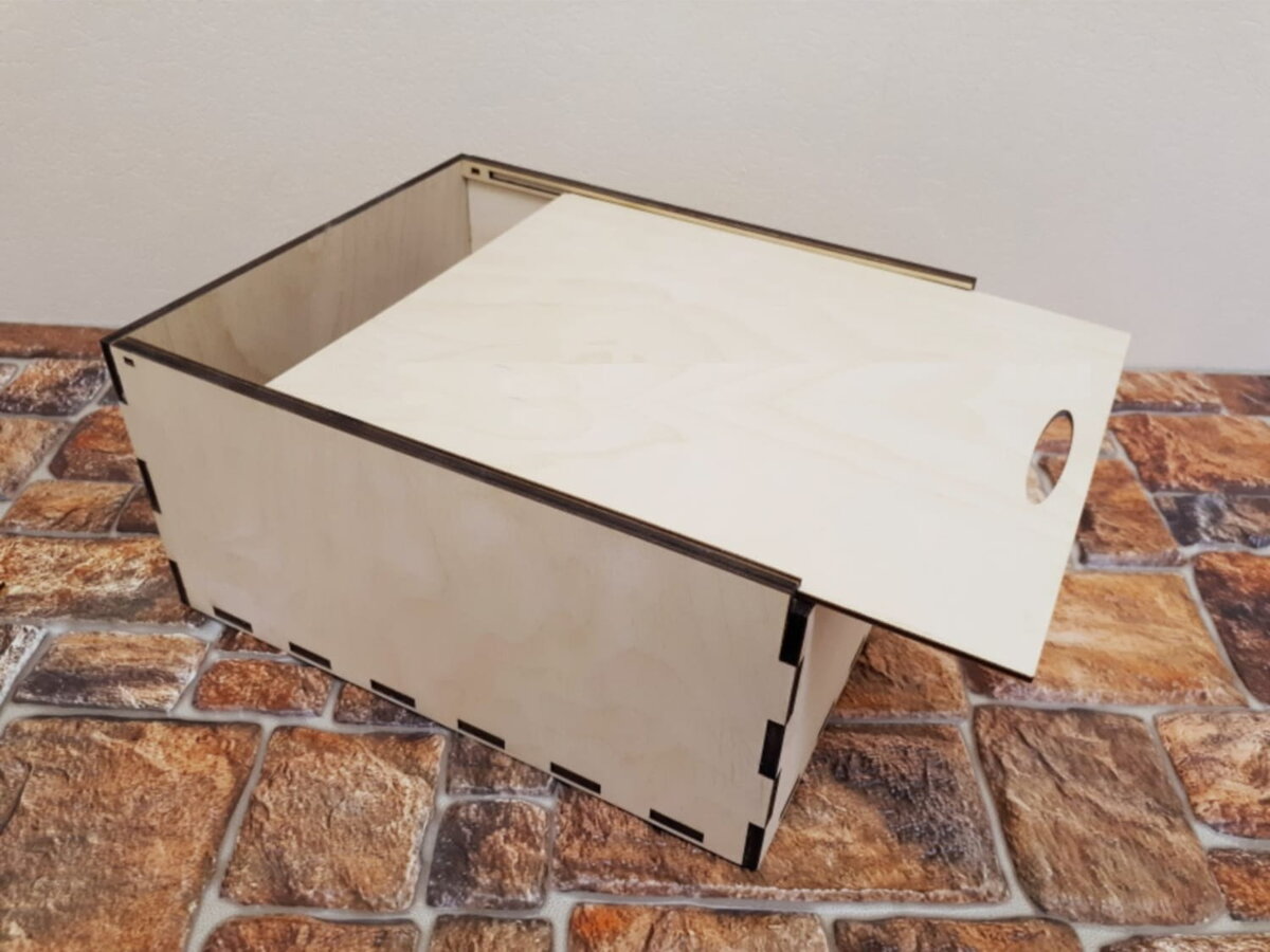 Intra απο ξύλο plywood 3mm-4mm πάχος - Κουτί αποθήκευσης με συρόμενο καπάκι Δίασταση 30x30 cm Intraeaxys-qommv2ro