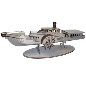 Intra απο ξύλο plywood 3mm-4mm πάχος - Paddle Steamer Ship Wood Model Δίασταση 30x30 cm Intraeaxys-m1d6jgd7 - Image 3