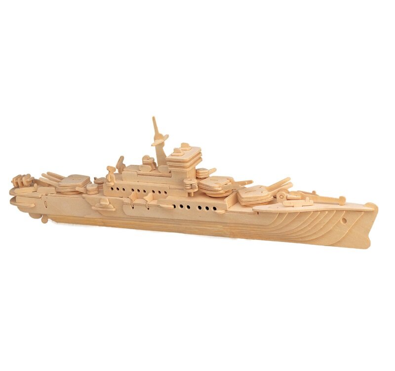 Intra απο ξύλο plywood 3mm-4mm πάχος - P046 Παιχνίδι παζλ 3D Destroyer Ship Δίασταση 30x30 cm Intraeaxys-joed3461