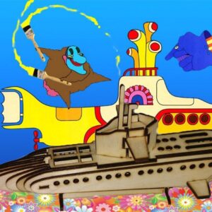 Intra απο ξύλο plywood 3mm-4mm πάχος - Κίτρινο υποβρύχιο τρισδιάστατο μοντέλο παζλ Δίασταση 30x30 cm Intraeaxys-075y3z0o