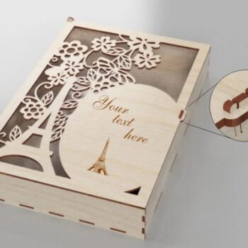 Intra απο ξύλο plywood 3mm-4mm πάχος - Ξύλινο κουτί δώρου Paris Δίασταση 30x30 cm Intraeaxys-r1z249w1 - Image 1