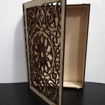 Intra απο ξύλο plywood 3mm-4mm πάχος - Διακοσμητικό κουτί βιβλίου με πτυσσόμενο καπάκι Δίασταση 30x30 cm Intraeaxys-r1z2znl1 - Image 4