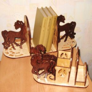 Intra απο ξύλο plywood 3mm-4mm πάχος - Horse Bookend Organizer Δίασταση 30x30 cm Intraeaxys-6o3yzg37