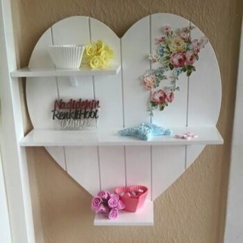 Intra απο ξύλο plywood 3mm-4mm πάχος - Ξύλινο ράφι τοίχου Heart Δίασταση 30x30 cm Intraeaxys-zo9y2pe7 - Image 3