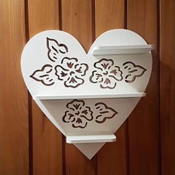 Intra απο ξύλο plywood 3mm-4mm πάχος - Διακοσμητικό ράφι τοίχου σε σχήμα καρδιάς Δίασταση 30x30 cm Intraeaxys-qommvkro - Image 1