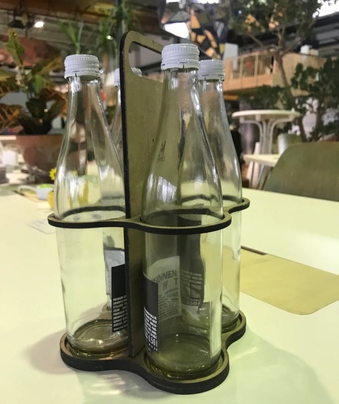 Intra απο ξύλο plywood 3mm-4mm πάχος - 4-Κλουβί φιάλης Δίασταση 30x30 cm Intraeaxys-6o3yqdq7