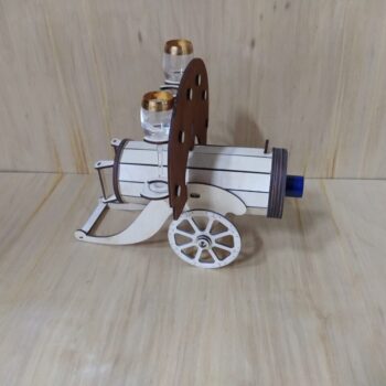 Intra απο ξύλο plywood 3mm-4mm πάχος - Ξύλινη θήκη για γυάλινη φιάλη κρασιού Vintage Cannon Δίασταση 30x30 cm Intraeaxys-lopq8r67 - Image 1