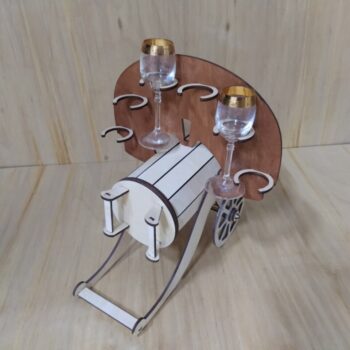 Intra απο ξύλο plywood 3mm-4mm πάχος - Ξύλινη θήκη για γυάλινη φιάλη κρασιού Vintage Cannon Δίασταση 30x30 cm Intraeaxys-lopq8r67 - Image 4