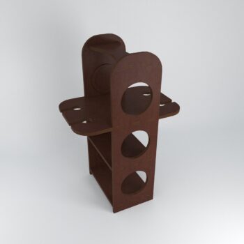 Intra απο ξύλο plywood 3mm-4mm πάχος - Σχάρα και θήκη για ποτήρια για μπουκάλια κρασιού για μίνι μπαρ Δίασταση 30x30 cm Intraeaxys-pok34997 - Image 4