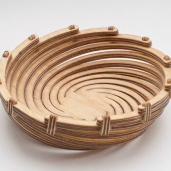 Intra απο ξύλο plywood 3mm-4mm πάχος - Σπιράλ μπολ Δίασταση 30x30 cm Intraeaxys-voqd2851 - Image 1