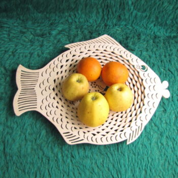 Intra απο ξύλο plywood 3mm-4mm πάχος - Μπολ με φρούτα ψαριών Δίασταση 30x30 cm Intraeaxys-zo9ylkx7 - Image 3