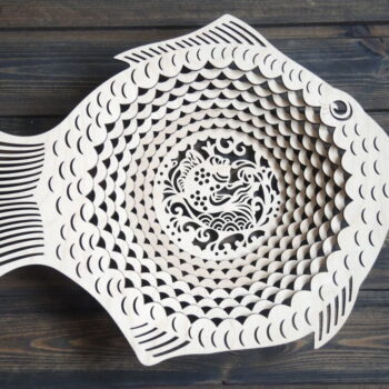 Intra απο ξύλο plywood 3mm-4mm πάχος - Μπολ με φρούτα ψαριών Δίασταση 30x30 cm Intraeaxys-zo9ylkx7 - Image 4