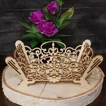 Intra απο ξύλο plywood 3mm-4mm πάχος - Ξύλινο Διακοσμητικό Καλάθι Καραμέλας Δίασταση 30x30 cm Intraeaxys-pok35337 - Image 1