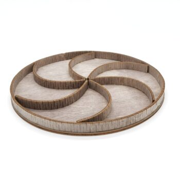 Intra απο ξύλο plywood 3mm-4mm πάχος - Ξύλινος Στρογγυλός Διακοσμητικός Δίσκος με Διατομές Δίασταση 30x30 cm Intraeaxys-yon0wny7 - Image 1