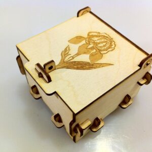 Intra απο ξύλο plywood 3mm-4mm πάχος - Πρότυπο κόντρα πλακέ 3 χιλιοστών με καρφιτσωμένο κουτί με χαραγμένο λουλούδι Δίασταση 30x30 cm Intraeaxys-lopqdj57