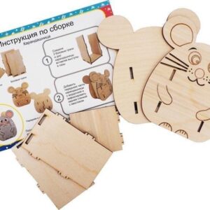 Intra απο ξύλο plywood 3mm-4mm πάχος - Πρωτοχρονιάτικο μολυβοθήκη για ποντίκια Δίασταση 30x30 cm Intraeaxys-r1z2rkw1