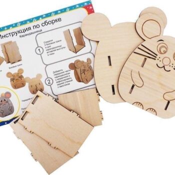 Intra απο ξύλο plywood 3mm-4mm πάχος - Πρωτοχρονιάτικο μολυβοθήκη για ποντίκια Δίασταση 30x30 cm Intraeaxys-r1z2rkw1 - Image 1