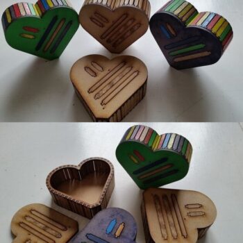 Intra απο ξύλο plywood 3mm-4mm πάχος - Heart Box Flat Δίασταση 30x30 cm Intraeaxys-6o3y0r37 - Image 1