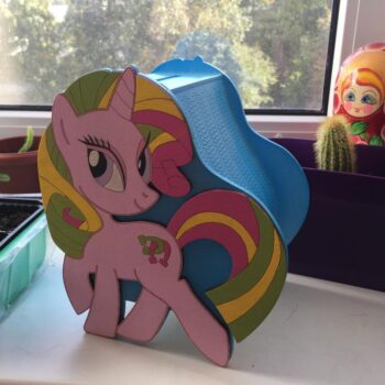 Intra απο ξύλο plywood 3mm-4mm πάχος - Πρότυπο τρισδιάστατου κουμπαρά πόνυ για παιδιά Δίασταση 30x30 cm Intraeaxys-eoxlv0qo - Image 1