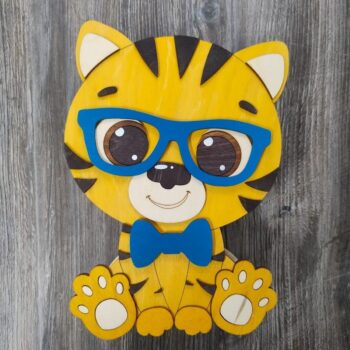 Intra απο ξύλο plywood 3mm-4mm πάχος - Κουτί δώρου Tiger Cub Δίασταση 30x30 cm Intraeaxys-lopqkdz7 - Image 1