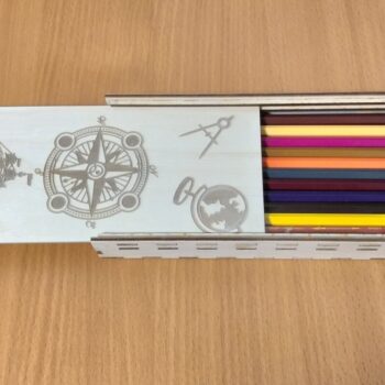 Intra απο ξύλο plywood 3mm-4mm πάχος - Ξύλινη Μολυβοθήκη Συρόμενο Καπάκι Κουτί Δίασταση 30x30 cm Intraeaxys-078ywjqo - Image 1