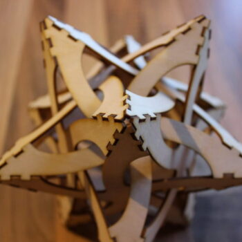 Intra απο ξύλο plywood 3mm-4mm πάχος - Παζλ Αστρικό Εικοσάεδρο Δίασταση 30x30 cm Intraeaxys-eoxle6xo - Image 3