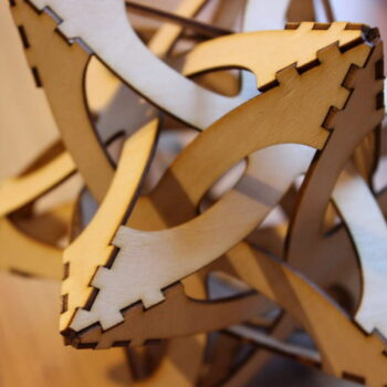 Intra απο ξύλο plywood 3mm-4mm πάχος - Παζλ Αστρικό Εικοσάεδρο Δίασταση 30x30 cm Intraeaxys-eoxle6xo - Image 4