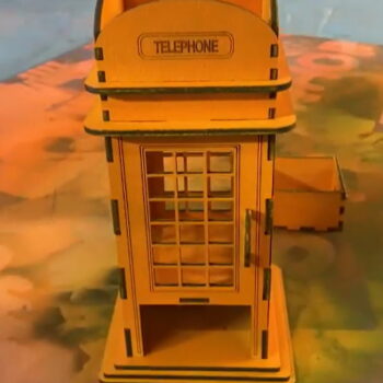 Intra απο ξύλο plywood 3mm-4mm πάχος - Θήκη μολυβιού βρετανικού τηλεφωνικού θαλάμου Δίασταση 30x30 cm Intraeaxys-m1d6p3d7 - Image 1