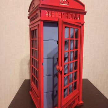 Intra απο ξύλο plywood 3mm-4mm πάχος - Βρετανικός τηλεφωνικός θάλαμος Δίασταση 30x30 cm Intraeaxys-eo0q4e01 - Image 3