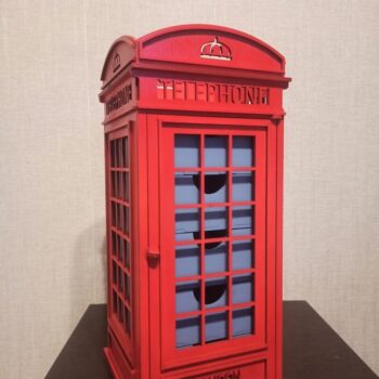 Intra απο ξύλο plywood 3mm-4mm πάχος - Βρετανικός τηλεφωνικός θάλαμος Δίασταση 30x30 cm Intraeaxys-eo0q4e01 - Image 4