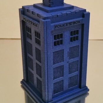 Intra απο ξύλο plywood 3mm-4mm πάχος - Στολίδι Χριστουγεννιάτικου Δέντρου Tardis Δίασταση 10x10 cm Intraeaxys-075ymq3o - Image 1