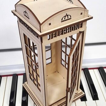 Intra απο ξύλο plywood 3mm-4mm πάχος - Ξύλινος βρετανικός τηλεφωνικός θάλαμος Δίασταση 30x30 cm Intraeaxys-joed0rn1 - Image 1