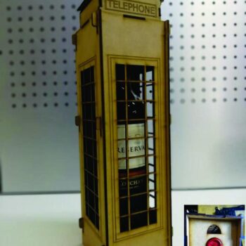 Intra απο ξύλο plywood 3mm-4mm πάχος - London Phone Box Wine Holder Box Δίασταση 30x30 cm Intraeaxys-e1gkn3yo - Image 1