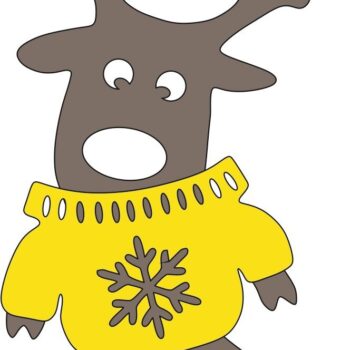 Intra απο ξύλο plywood 3mm-4mm πάχος - Ξύλινα ελάφια χειροτεχνίας στο πουλόβερ Δίασταση 30x30 cm Intraeaxys-joedvy91 - Image 1