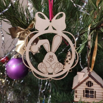 Intra απο ξύλο plywood 3mm-4mm πάχος - Χριστουγεννιάτικη διακόσμηση Χριστουγεννιάτικη διακόσμηση από ξύλο Bunny Δίασταση 30x30 cm Intraeaxys-075y4l0o - Image 1