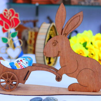 Intra απο ξύλο plywood 3mm-4mm πάχος - Πασχαλινό λαγουδάκι & καρότσι 3mm Δίασταση 30x30 cm Intraeaxys-eo20d4l7 - Image 7