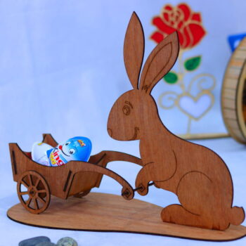 Intra απο ξύλο plywood 3mm-4mm πάχος - Πασχαλινό λαγουδάκι & καρότσι 3mm Δίασταση 30x30 cm Intraeaxys-eo20d4l7 - Image 9