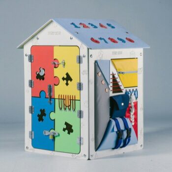 Intra απο ξύλο plywood 3mm-4mm πάχος - Montessori Busy Board Busy House Δίασταση 40x50 cm Intraeaxys-075y2v0o - Image 1